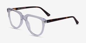 Hardin Clear Tortoise Acétate Montures de lunettes de vue d'EyeBuyDirect, Vue d'Angle