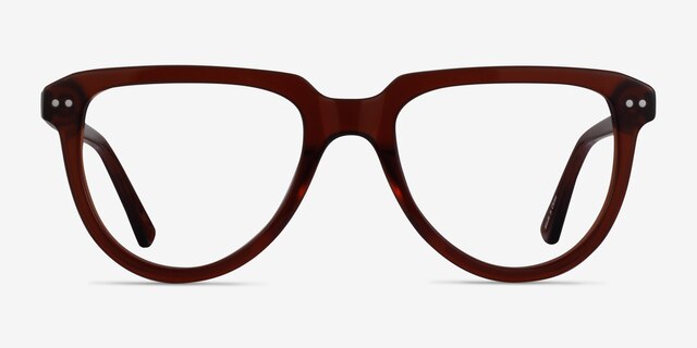 Hardin Clear Brown AcetateEyeglass Frames from EyeBuyDirect, Front View