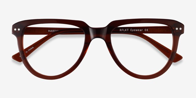 Hardin Clear Brown AcetateEyeglass Frames from EyeBuyDirect, Closed View