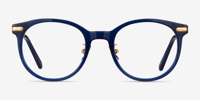 Dotti Blue Gold Acetate Eyeglass Frames from EyeBuyDirect