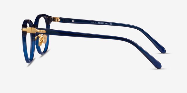 Dotti Blue Gold AcetateEyeglass Frames from EyeBuyDirect, Side View