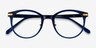 Dotti Blue Gold AcetateEyeglass Frames from EyeBuyDirect, Closed View