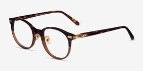 Dotti Tortoise Gold Acétate Montures de lunettes de vue d'EyeBuyDirect, Vue d'Angle