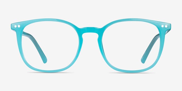 Skyglow Aqua PlasticEyeglass Frames from EyeBuyDirect, Front View