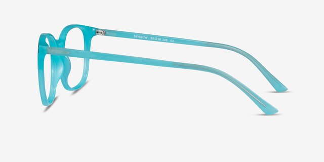 Skyglow Aqua PlasticEyeglass Frames from EyeBuyDirect, Side View