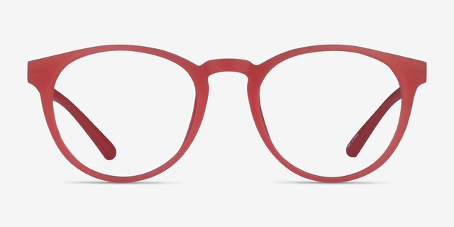 Moonlight Matte Red PlasticEyeglass Frames from EyeBuyDirect, Front View