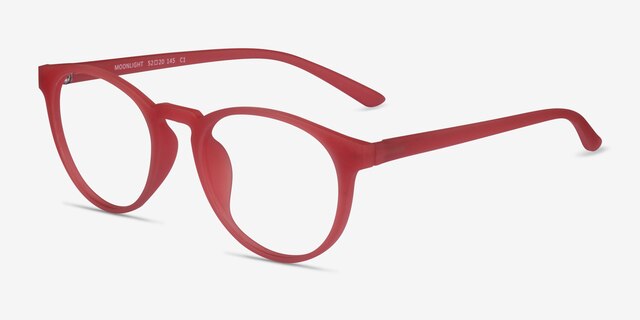 Moonlight Matte Red PlasticEyeglass Frames from EyeBuyDirect, Angle View