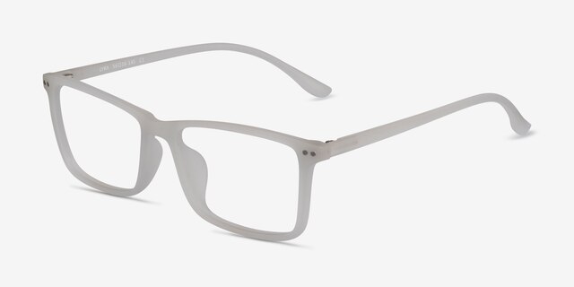 Lyra Matte Clear PlasticEyeglass Frames from EyeBuyDirect, Angle View