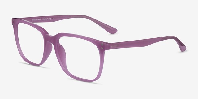 Lunar Gaze Purple PlasticEyeglass Frames from EyeBuyDirect, Angle View