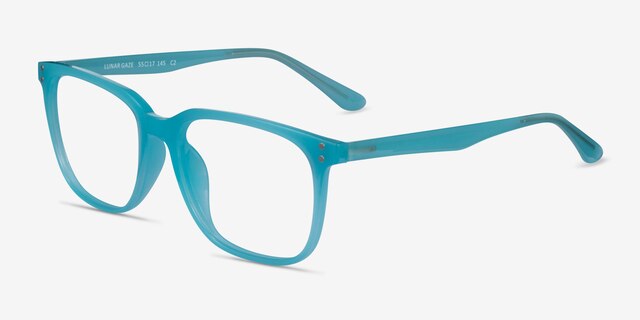 Lunar Gaze Bleu PlastiqueMontures de lunettes de vue d'EyeBuyDirect, Vue d'Angle