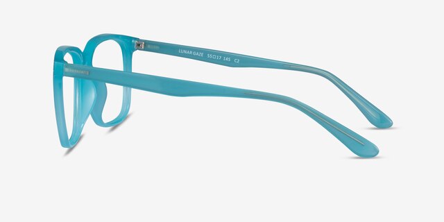 Lunar Gaze Bleu PlastiqueMontures de lunettes de vue d'EyeBuyDirect, Vue de Côté