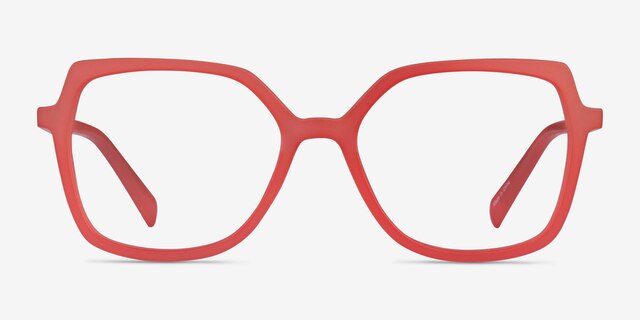 Lunette Matte Red PlasticEyeglass Frames from EyeBuyDirect, Front View