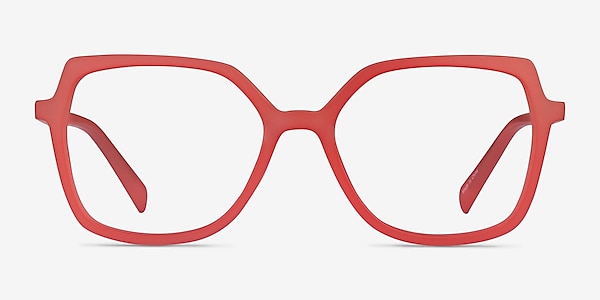 Lunette Matte Red Plastic Eyeglass Frames