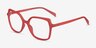 Lunette Matte Red PlasticEyeglass Frames from EyeBuyDirect, Angle View