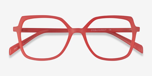 Lunette Matte Red PlasticEyeglass Frames from EyeBuyDirect, Closed View