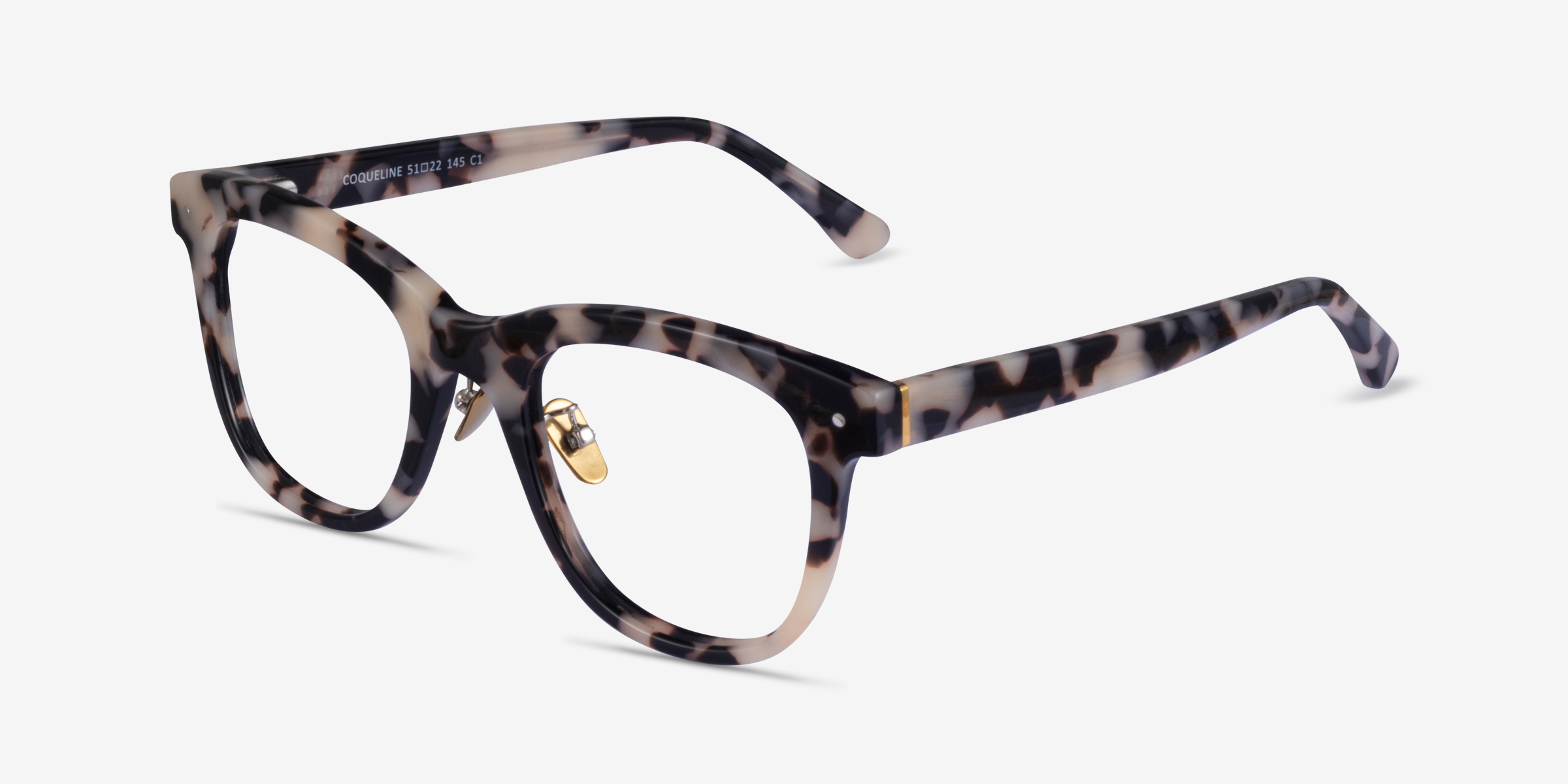 Coqueline Square Ivory Tortoise Glasses for Women | Eyebuydirect