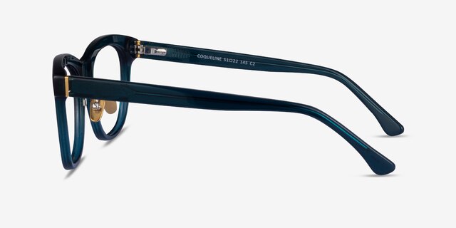 Coqueline Clear Blue AcetateEyeglass Frames from EyeBuyDirect, Side View