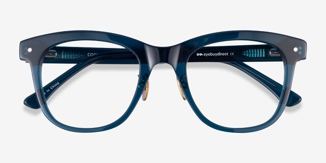 Coqueline Clear Blue AcetateEyeglass Frames from EyeBuyDirect, Closed View