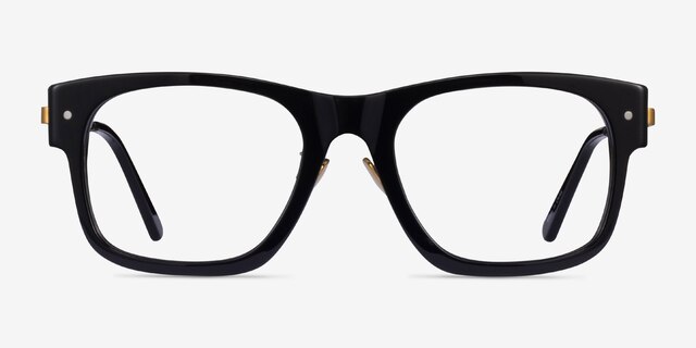 Carlyle Black Gold AcetateEyeglass Frames from EyeBuyDirect, Front View