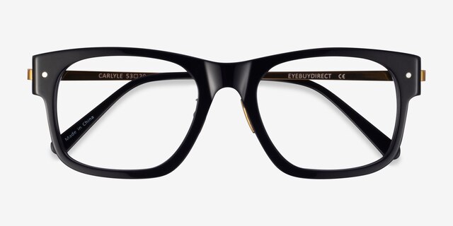 Carlyle Black Gold AcetateEyeglass Frames from EyeBuyDirect, Closed View