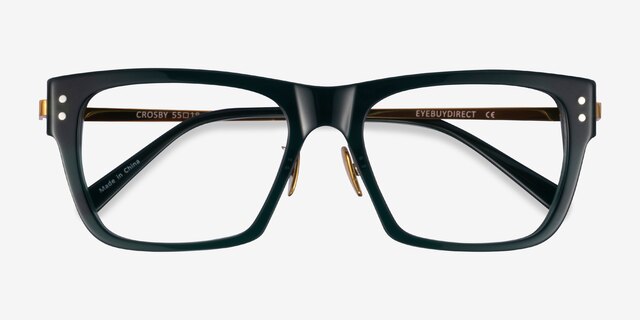 Crosby Teal Gold AcetateEyeglass Frames from EyeBuyDirect, Closed View
