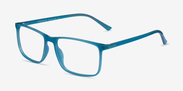 Interstellar Teal PlasticEyeglass Frames from EyeBuyDirect, Angle View