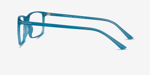 Interstellar Teal PlasticEyeglass Frames from EyeBuyDirect, Side View