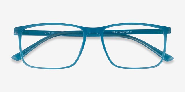 Interstellar Teal PlasticEyeglass Frames from EyeBuyDirect, Closed View