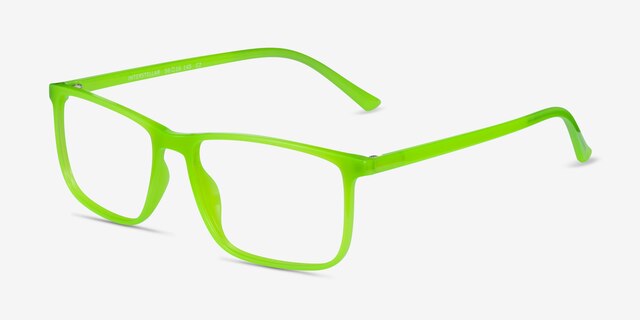 Interstellar Green PlasticEyeglass Frames from EyeBuyDirect, Angle View