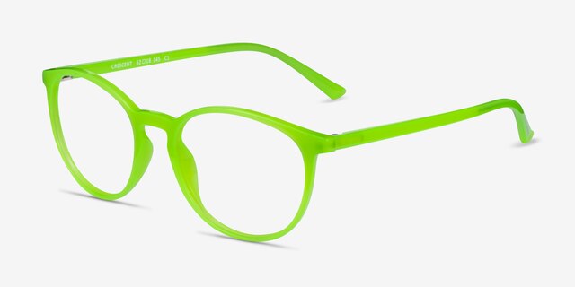 Crescent Green PlasticEyeglass Frames from EyeBuyDirect, Angle View