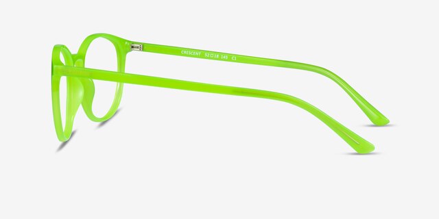 Crescent Green PlasticEyeglass Frames from EyeBuyDirect, Side View