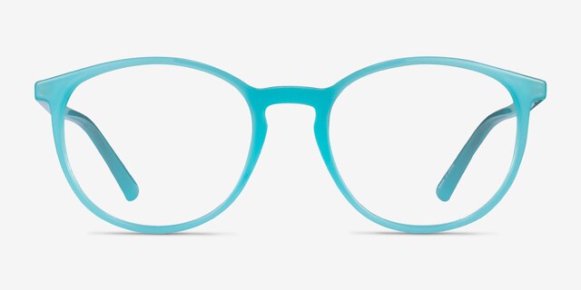 Crescent Bleu PlastiqueMontures de lunettes de vue d'EyeBuyDirect, Vue de Face