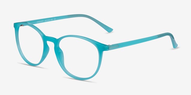 Crescent Bleu PlastiqueMontures de lunettes de vue d'EyeBuyDirect, Vue d'Angle