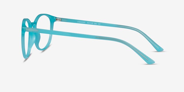 Crescent Bleu PlastiqueMontures de lunettes de vue d'EyeBuyDirect, Vue de Côté