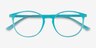 Crescent Bleu PlastiqueMontures de lunettes de vue d'EyeBuyDirect, Vue Rapprochée