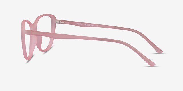 Orbital Matte Pink PlasticEyeglass Frames from EyeBuyDirect, Side View