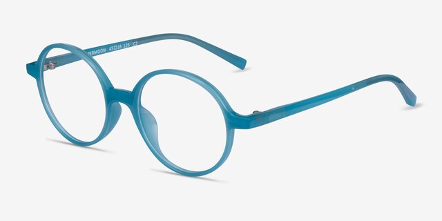 Supermoon Teal PlasticEyeglass Frames from EyeBuyDirect, Angle View
