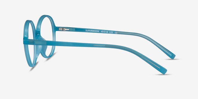 Supermoon Teal PlasticEyeglass Frames from EyeBuyDirect, Side View