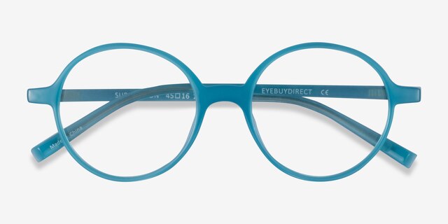Supermoon Teal PlasticEyeglass Frames from EyeBuyDirect, Closed View