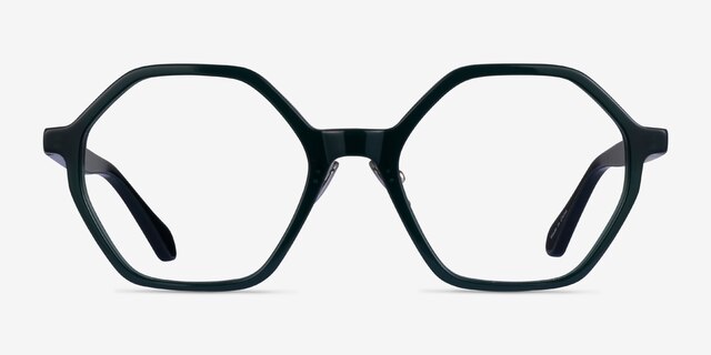 Aldridge Dark Green AcetateEyeglass Frames from EyeBuyDirect, Front View