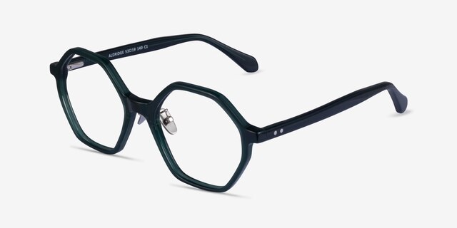 Aldridge Dark Green AcetateEyeglass Frames from EyeBuyDirect, Angle View