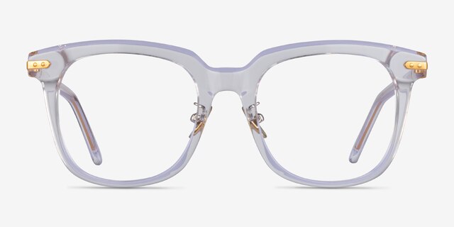 Hadley Clear Gold AcetateEyeglass Frames from EyeBuyDirect, Front View