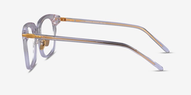 Hadley Clear Gold AcetateEyeglass Frames from EyeBuyDirect, Side View