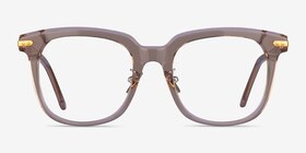 Hadley Champagne Gold Acétate Montures de lunettes de vue d'EyeBuyDirect, Vue de Face