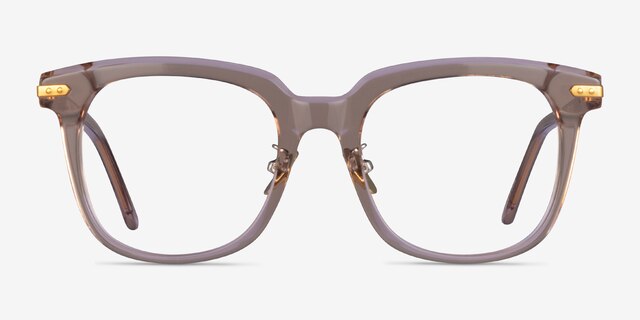 Hadley Champagne Gold AcétateMontures de lunettes de vue d'EyeBuyDirect, Vue de Face
