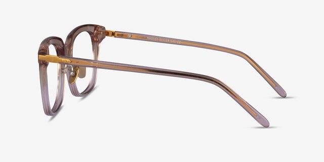 Hadley Champagne Gold AcétateMontures de lunettes de vue d'EyeBuyDirect, Vue de Côté