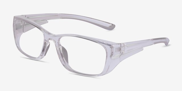 Furnace Clear Gray PlasticEyeglass Frames from EyeBuyDirect, Angle View