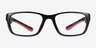 Furnace Black Red PlasticEyeglass Frames from EyeBuyDirect, Front View