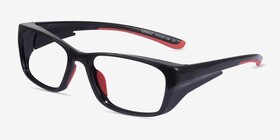 Furnace Black Red Plastique Montures de lunettes de vue d'EyeBuyDirect, Vue d'Angle