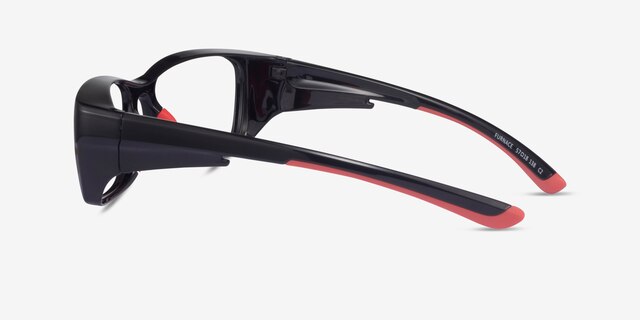 Furnace Black Red PlasticEyeglass Frames from EyeBuyDirect, Side View